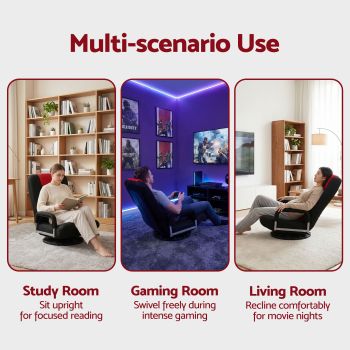 Artiss Floor Gaming Chair with 360 Swivel, 6-Position Backrest for Gaming