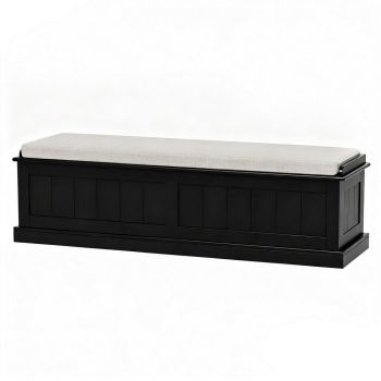 Artiss Storage Ottoman Blanket Box 140cm Fluted Black