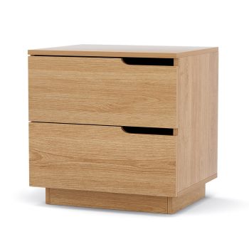 Artiss Bedside Table 2 Drawers Nightstand Pine