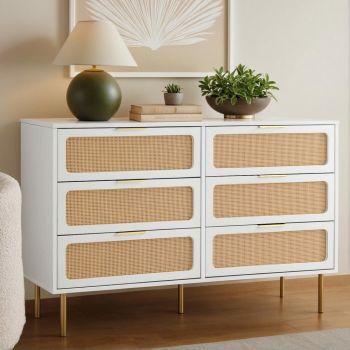 Artiss Chest of 6 Drawers Lowboy Cabinet White