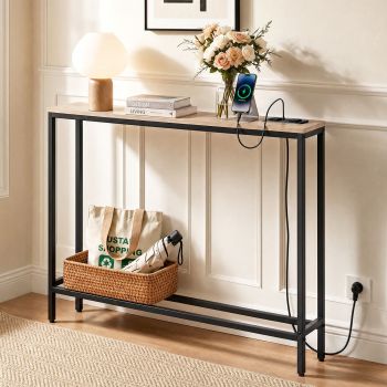 Artiss Console Table Entryway Hallway Display Desk Charging Station Wood