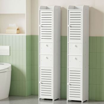 Artiss 2X Bathroom Toilet Storage Cabinet Laundry Tallboy Cupboard