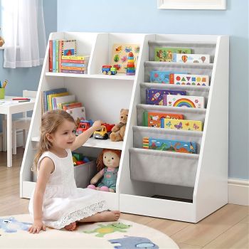 Keezi Kids Bookshelf Wood Bookcase Toddler Toys Storage Rack Display Shelves