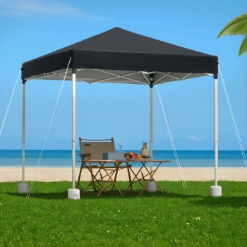 Instahut Gazebo 2x2m Outdoor Patio Garden Marquee Shade w/ Base Pods Black