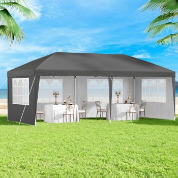 Instahut Gazebo 3x6m Pop Up Marquee Wedding Party Outdoor Camping Canopy Grey