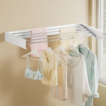 Artiss Clothes Rack Wall Mounted Airer Foldable White