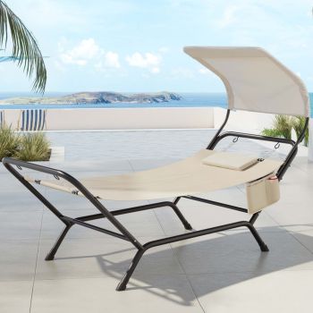 Gardeon Hammock Bed w/ Stand Sun Lounge Chair Beige