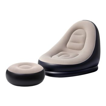 Gardeon Inflatable Chair with Ottoman Air Sofa Blow Up Air Chair for Camping with Pump