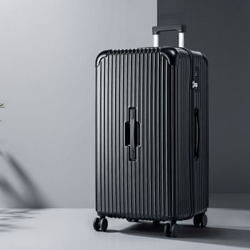 Wanderlite 32" Trunk Luggage Suitcase Travel 5 Wheels Type-C Port TSA Black