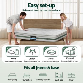 20cm Giselle Mattress Single Green Tea Mattresses