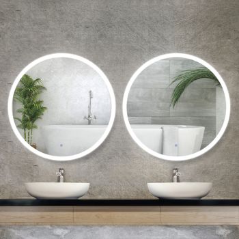 Embellir 2 Wall Mirror 80cm with Led light Makeup Home Decor Bathroom Round Vanity