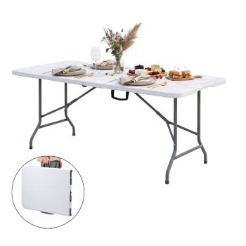 Gardeon 180cm Folding Table Portable Fold-in-Half with Handle Camping Picnic