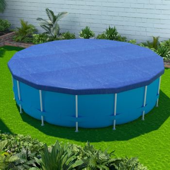 Aquabuddy Pool Cover Fit 3.66m Round Above-ground Swimming Pool Blanket Blue