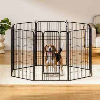 i.Pet Pet Dog Playpen 48" Enclosure 8 Panel Cage Kennel Puppy Fence Play Pen