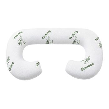 Giselle Bedding Pregnancy Pillow for Side Sleepers C-Shaped Body Pillow with Bamboo Fiber Cover, Maternity Pillow for Full Body Support, Belly and Waist Comfort