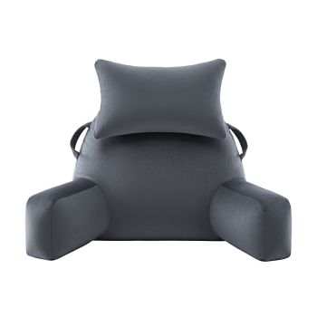 Giselle Bedding Reading Pillow with Detachable Neck Roll & Armrests Sit Up Pillow for Bed Back Support Pillow for Watching TV & Gaming Gray