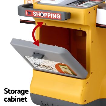 Keezi Kids Pretend Playset Supermarket Shopping Role Play Toy Cash Food 48PCS