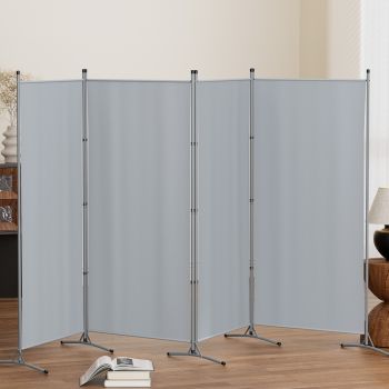 Artiss 4 Panel Room Divider Screen 345x180cm Fabric Grey