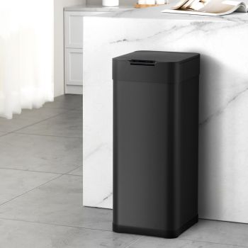 Devanti 50L Sensor Bin Motion Rubbish Bins Kitchen Automatic Trash Can Black