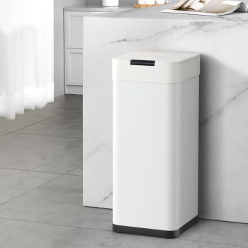 Devanti 50L Sensor Bin Motion Rubbish Bins Kitchen Automatic Trash Can White