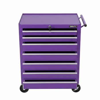 Giantz 7-Drawer Tool Chest Trolley Cabinet Toolbox Heavy Duty Garage Storage Organiser Purple