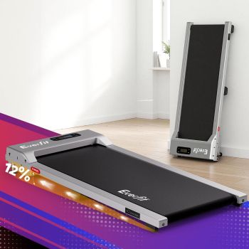  Everfit 3 in 1 Walking Pad Treadmill 12% Incline Under Desk Treadmills for Home Gym With 38cm Wide Belt Silver