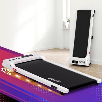  Everfit 3 in 1 Walking Pad Treadmill 12% Incline Under Desk Treadmills for Home Gym With 38cm Wide Belt White
