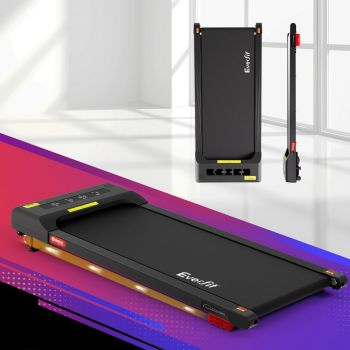 Everfit Treadmill Electric Walking Pad Incline Under Desk Home Gym 380mm Black