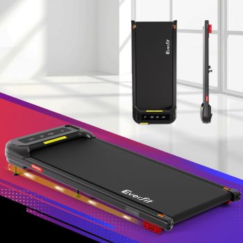 Everfit Treadmill Electric Walking Pad with Incline Under Desk Home Gym Black