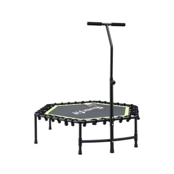 Everfit 48inch Hexagon Fitness Trampoline Rebounder Adjustable Handrail Green