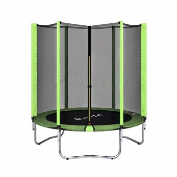 Everfit 6FT Kids Trampoline Round Rebounder with Enclosure Net Green