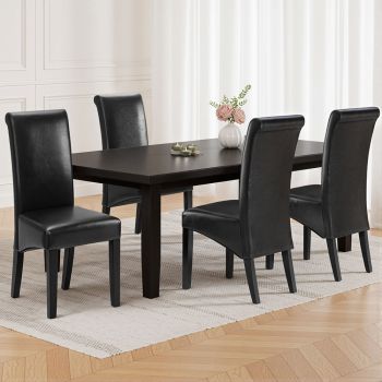 Artiss Dining Chairs Set of 2 Leather Parsons Chair Black