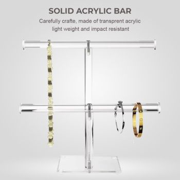 Fashyni Acrylic Jewelry Necklace and Bracelet Stand Organizer