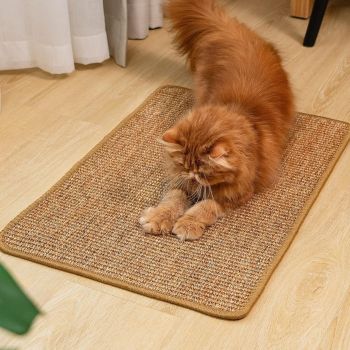 PupLily Natural Sisal Cat Scratch Mat, 40 X 60 CM
