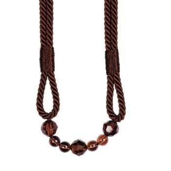 Walnut Brown Beaded Rope Curtain Tieback