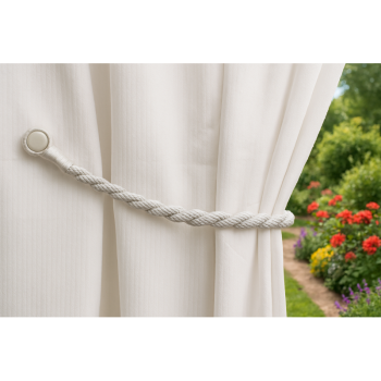 Magnetic weaved rope tieback Beige