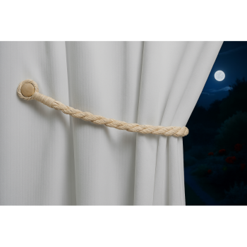 Magnetic weaved rope tieback Linen