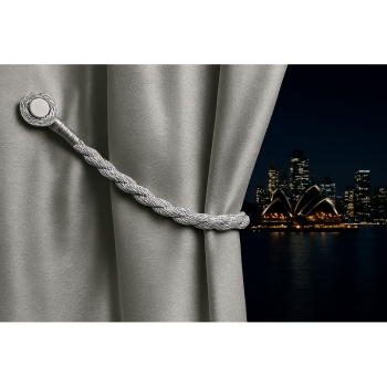 Magnetic weaved rope tieback Silver