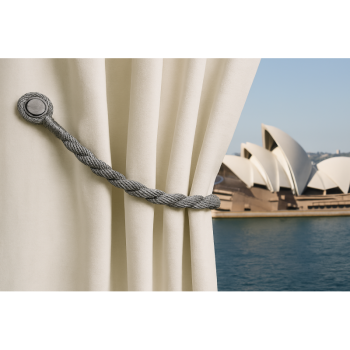 Magnetic weaved rope tieback Grey