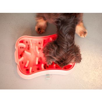 Marley Slowappy Slow Feeder  Bowl - Warm Ocean Red