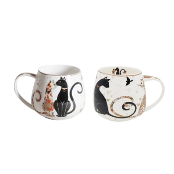 Cat Couple 400ml Mugs – Set of 2