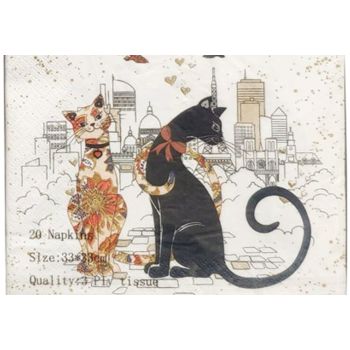 Cat Couple Embossed Entertaining Set