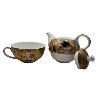 The Kiss Tea-for-One Set - Fine Bone China with Infuser & Loose-Leaf Tea