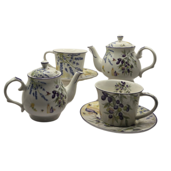 Lavender & Olive Tea Set for 2 - Premium Porcelain