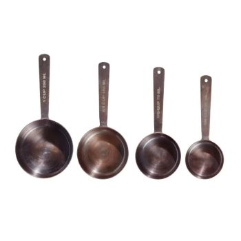 Vintage Elegance: Antique Copper Stainless Steel Measuring Cup Set