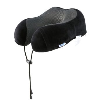 Laser Black Memory Foam Neck Pillow - Easy Snap