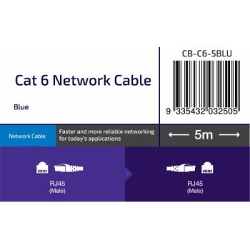 Laser Cat6 Network Cable Blue High-Speed 5M