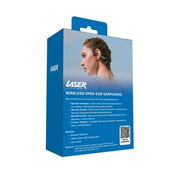 Laser Wireless Open Ear Earphones Black