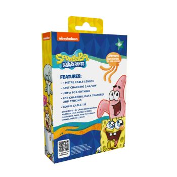 Sponge Bob SquarePants Lightning Cable 1M
