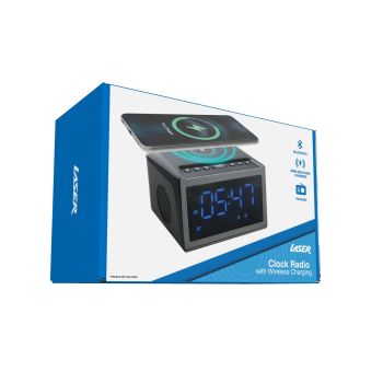 Laser Alarm Clock with Wireless Charging & Bluetooth